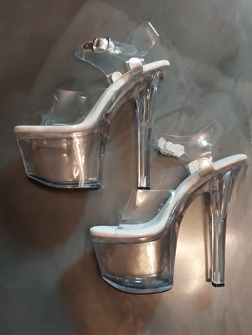 Ellie Clear PVC Platform Stiletto Sandals